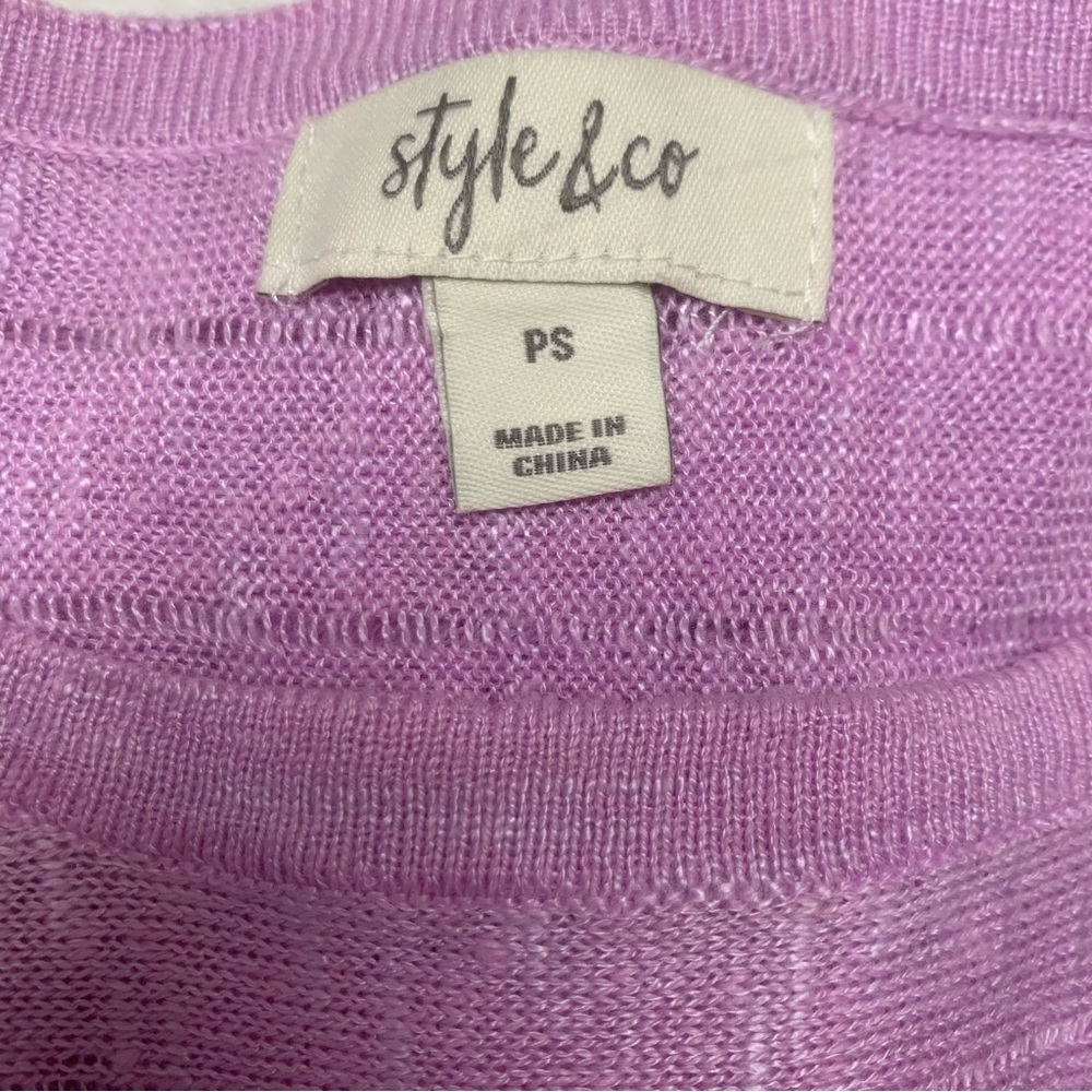 Style & Co Lightweight Purple Boatneck Sweater with Dolman Sleeves Petite Small - Picture 7 of 8